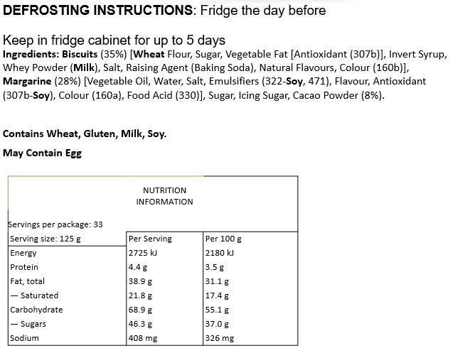Portuguese Fudge 1 Log (11 Slices)
